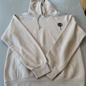 Women's Beige Hoodie with California  Palm Tree Design